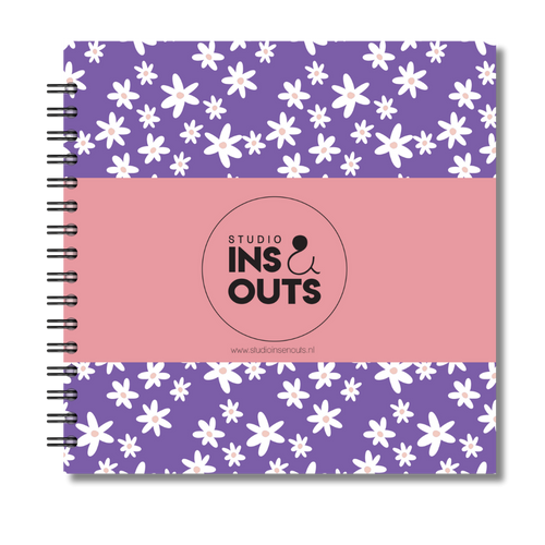 Jaarboek 2026 | Invulboek 2026 | Fotoboek Jaarboek | Bloemetjes Paars Wit