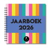 Jaarboek 2026 | Invulboek 2026 | Fotoboek Jaarboek | Strepen Verschillende Kleuren