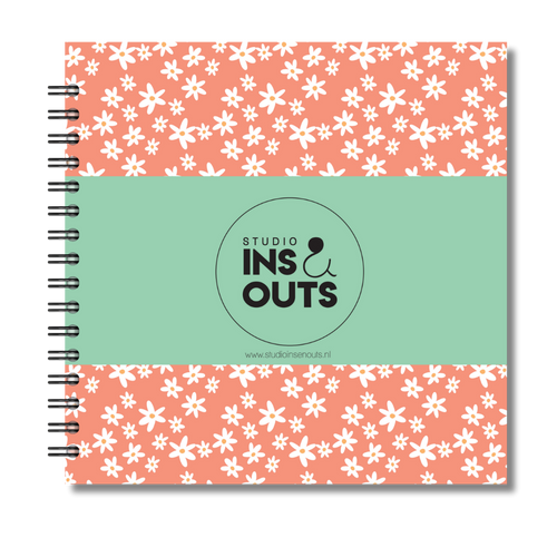 Jaarboek 2026 | Invulboek 2026 | Fotoboek Jaarboek | Bloemetjes Oranje Wit